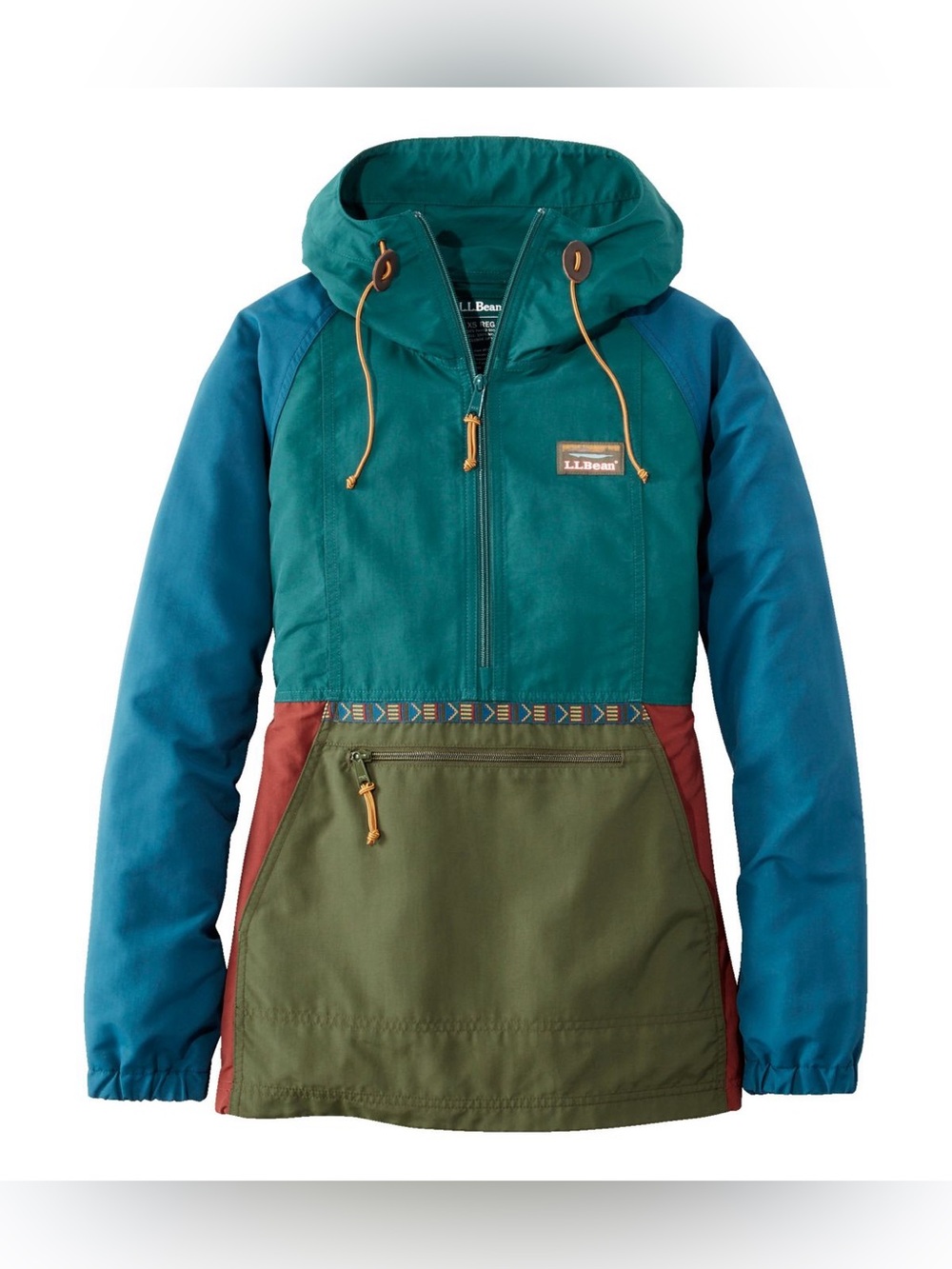 LL Bean women’s mountain classic anorak multi color